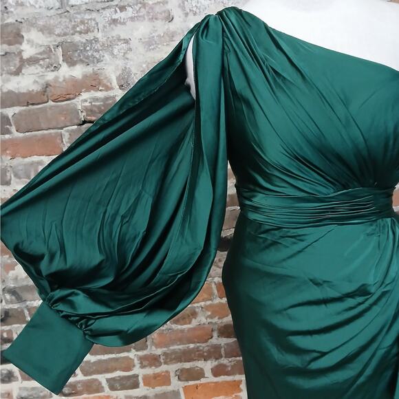 Mac Duggal Ieena Formal Cocktail Dress Women's 4 Green Wedding Party Night Out - Picture 9 of 12